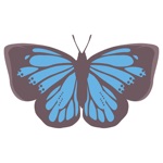 流行音乐和别致的蝴蝶贴纸