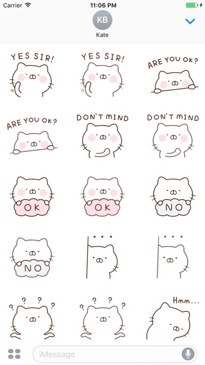 Mina The Pink Cat English Sticker