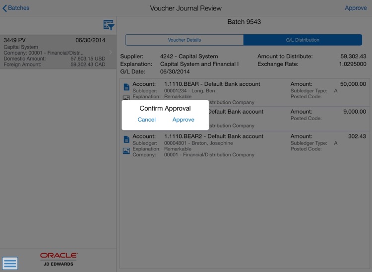 Voucher Batch Approvals Tablet for JDE E1 screenshot-3