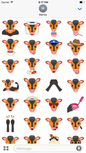 Orange Black Cow Mascot Stickers(圖5)-速報App
