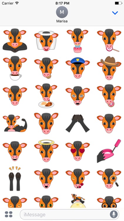Orange Black Cow Mascot Stickers screenshot-4
