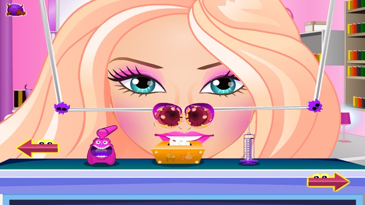 The princess cleaned the nasal cavity - baby games