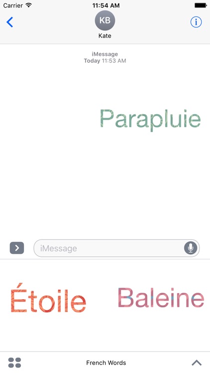 Beautiful French Words Stickers For iMessage