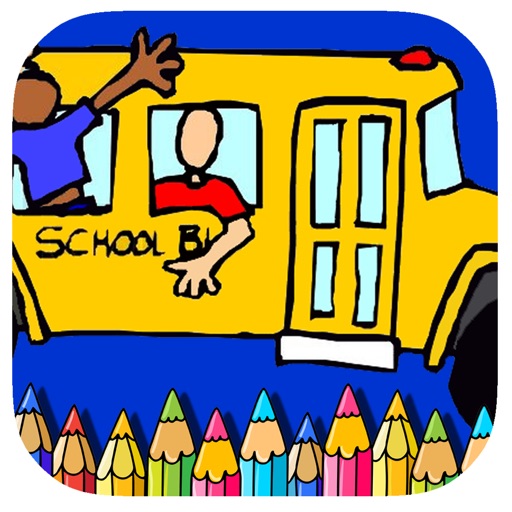 School Bus Coloring Book Game For Kids Edition Icon