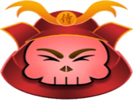 Animated Cute Samurai Skull  2 stickers for iMessage