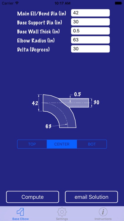 Piping Base Elbow Layout Calculator