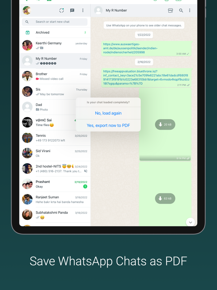 Dual Space PDF for WhatsWeb