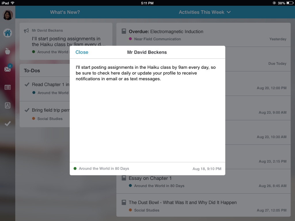 Haiku Learning for iPad screenshot 2