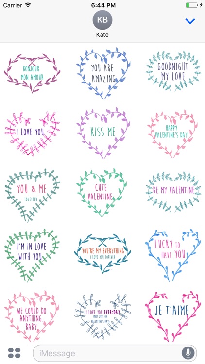 Cute Valentine's Day Hand Drawn Message Stickers