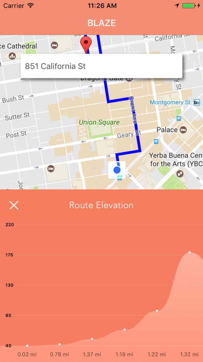 Blaze - map app for bikers