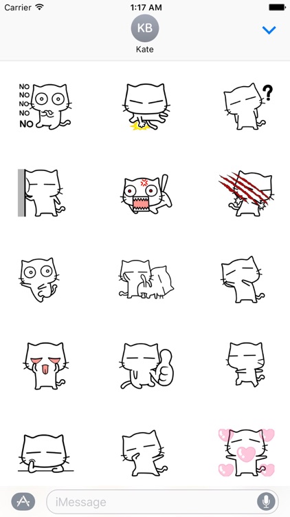 Animated DAB White Cat Sticker