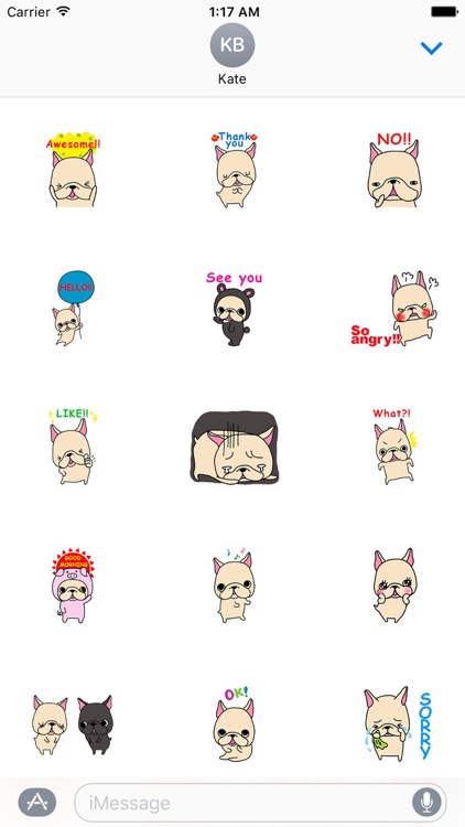 French Bulldog Animation Stickers