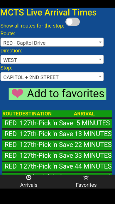 Milwaukee MCTS Bus Tracker screenshot 3