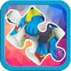 Small human blue jigsaw puzzle games for kids