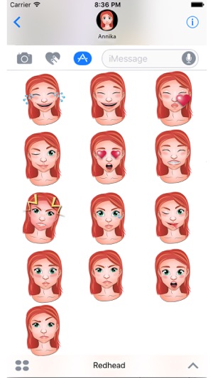 Redhead Emoji Set GeeMoji(圖2)-速報App