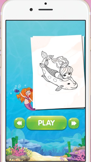 Mermaid little friend coloring book(圖5)-速報App