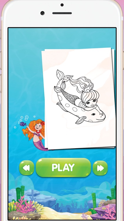 Mermaid little friend coloring book screenshot-4