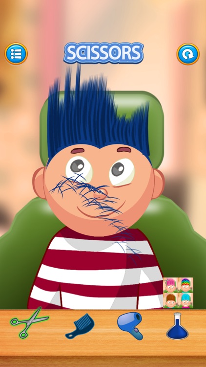 Child game / hair cut (dark blue)