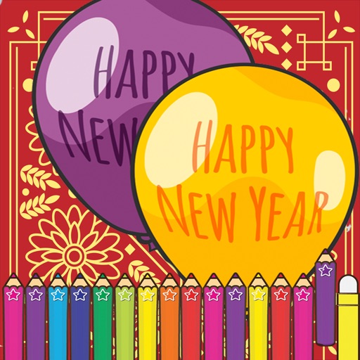 Happy New Year Coloring Games Painting for kids icon