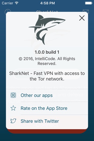 SharkNet - Fast VPN with Tor access screenshot 2