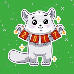 Christmas White Cat Stickers Pack for iMessage