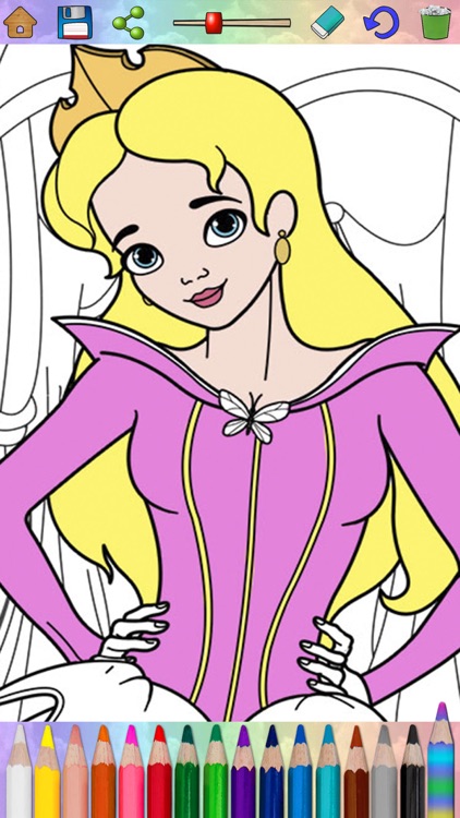 Fairy princess coloring book pages for kids screenshot-4