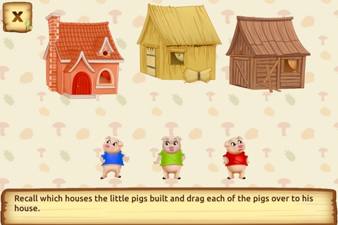 Three Little Pigs - fairy tale with games Lite screenshot 3