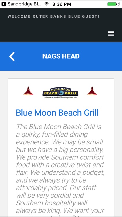 Outer Banks Blue Guest App