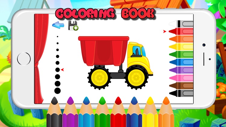 Drawing Car and Trucks Coloring Book for Kids Game