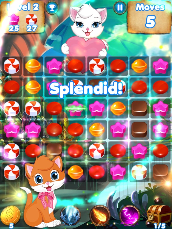 Kitty Crush - puzzle games with cats and candy screenshot 3