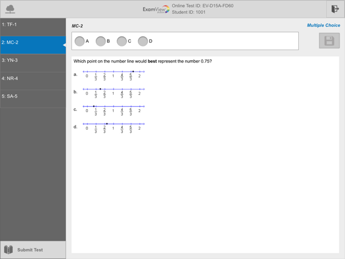 ExamView Student Pad