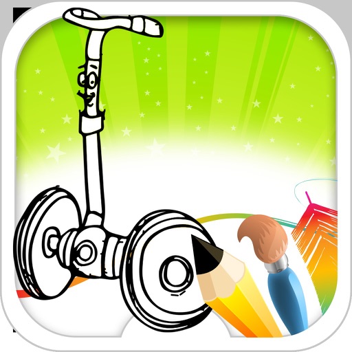 Scooter Coloring Book Icon