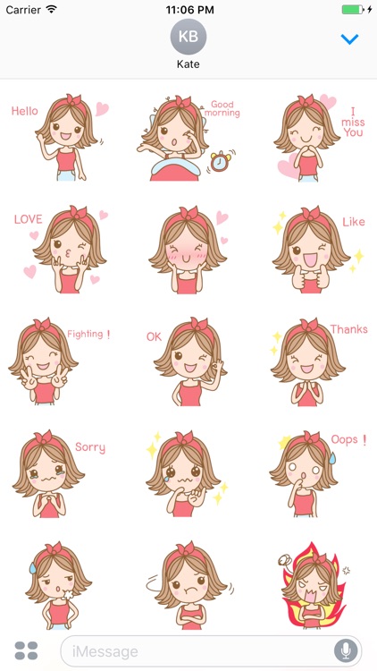 Rose The Happy Girl English Stickers