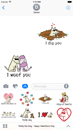 Teddy the Dog: Yappy Valentine's Day Stickers(圖2)-速報App