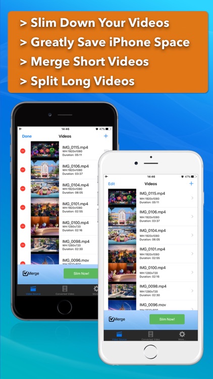 Video Slimmer: Shrink, trim, merge, rotate movies