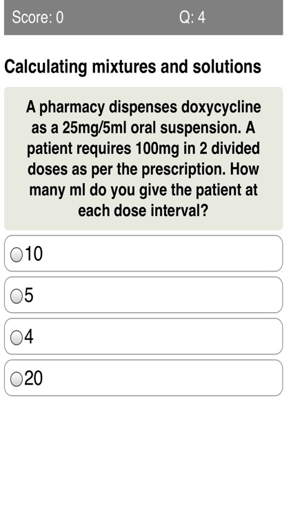 Basic Medication Maths Quiz