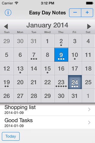 Easy Day Notes with Calendar(Month,Week) screenshot 2