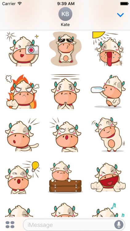 Moobee the chubby fat cow for iMessage Sticker