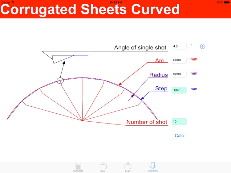 roof curved calculator