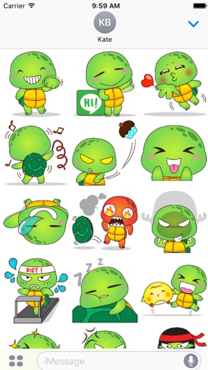 Pura the funny turtle 4 for iMessage Sti