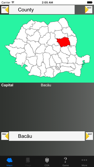 Romania Region Maps and Capitals