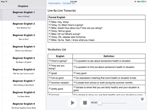 Learn English with Video for iPad screenshot 2