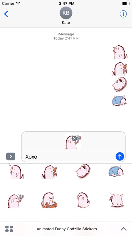 Animated Funny Godzilla Stickers For iMessage