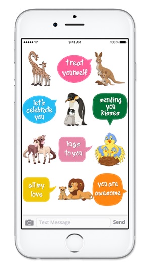 Cute Mom & Baby Animals Mothers Day Sticker Pack(圖4)-速報App