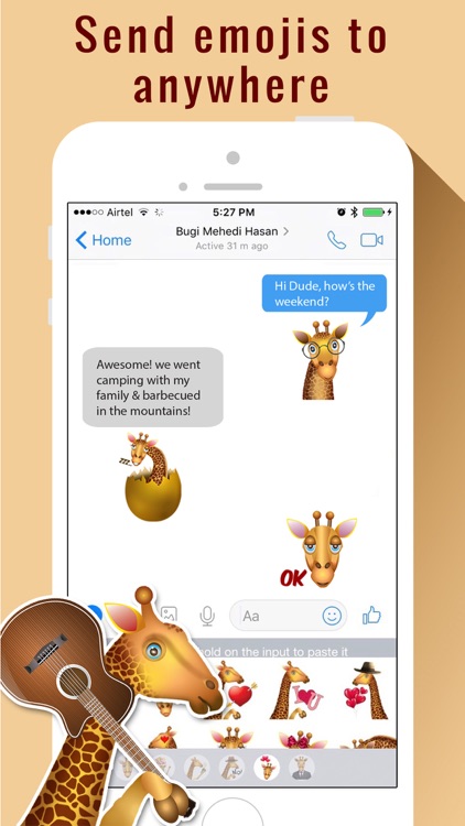 Giraffemoji.s- Animated Giraffe Stickers Keyboard