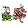 Merry Christmas Wiht Gymnast Santa Claus Stickers