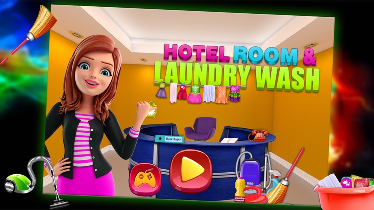 Hotel Room & Laundry Wash- Cleaning Game