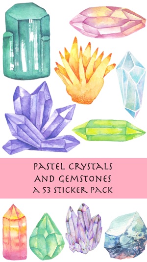 Pastel Crystals and Gemstones Sticker Pa