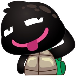 Cobie the black turtle for iMessage Sticker