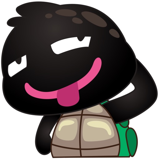 Cobie the black turtle for iMessage Sticker icon